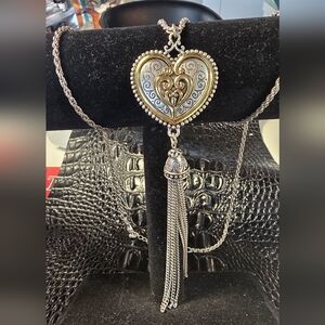 Elegant Heart Pendant Necklace with Tassel